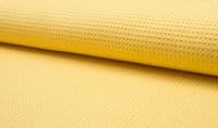 100% Cotton WAFFLE Honeycomb Pique Fabric Material - YELLOW